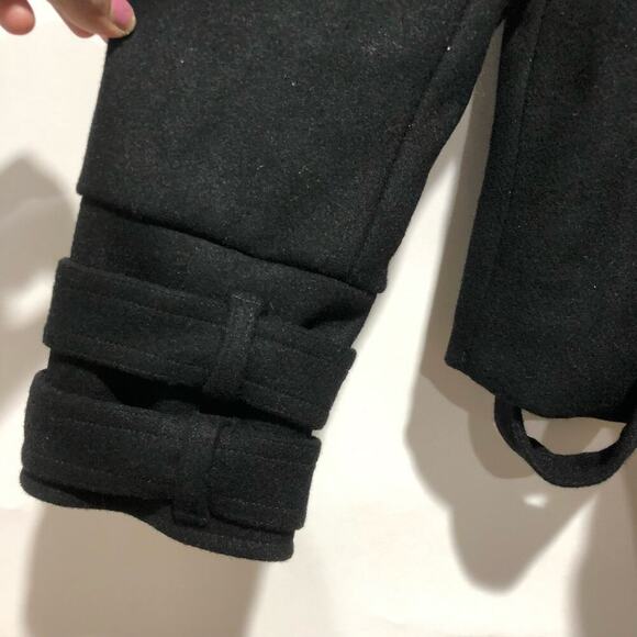 Free People Manteau Cecelia Peacoat Button Front Buckle Detail Black M $348 - Picture 6 of 16